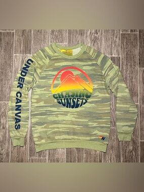 Aviator Nation Camo Chasing Dreams Crewneck Sweatshirt Fleece Lined Men’s XL